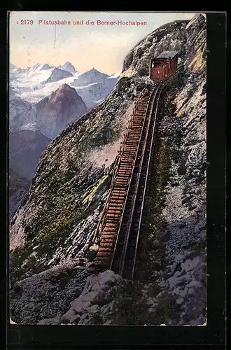 AK Pilatusbahn und Berner-Hochalpen
