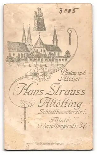 Fotografie Hans Strauss, Altötting, Schlotthammerstr. 1, Herr mit Schnurrbart und Zigarre