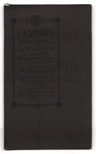 Fotografie F. X. Schröck, Laufen, Bezirksamtsgasse, Junge Frau mit Halskette, weisser Bluse und Buch