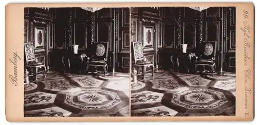 Stereo-Fotografie unbekannter Fotograf, Ansicht Bamberg, das chinesische Zimmer in der königlichen Residenz