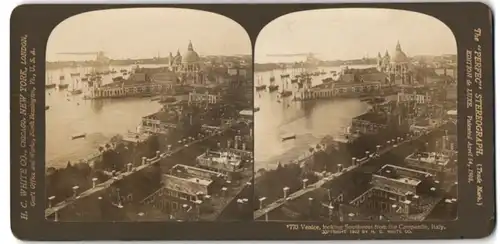 Stereo-Fotografie H. C. White, Chicago, Ansicht Venedig, looking southwest from the Campanile