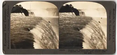 Stereo-Fotografie Keystone View Co., Meadville / PA, Ansicht Niagara Falls, Blick auf die Kanadischen Fälle vom Prospect