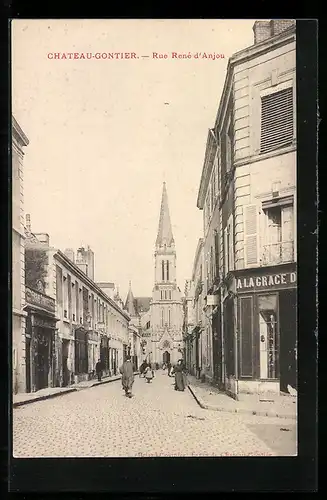 AK Chateau-Gontier, Rue René d`Anjou, Strassenpartie