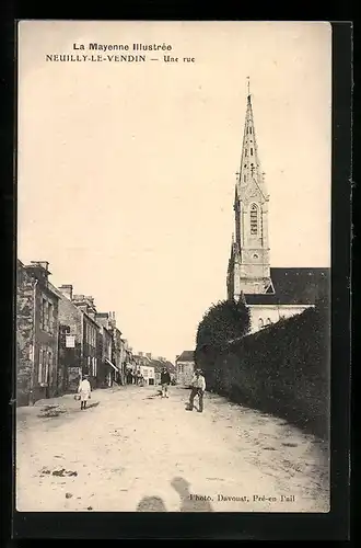 AK Neuilly-le-Vendin, Une rue, Strassenpartie