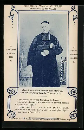 AK Pontmain, Monsieur Michel Guerin, Prémier Curé de Pontmain