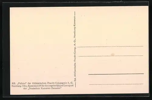 AK Handelsschiff MS Palime der Afrikanischen Frucht-Compagnie AG