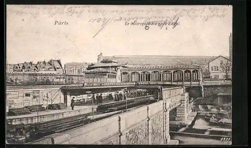 AK Paris, Le Métropolitain et le Canal, U-Bahn