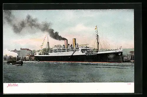 AK Passagierschiff Moltke im Heimathafen