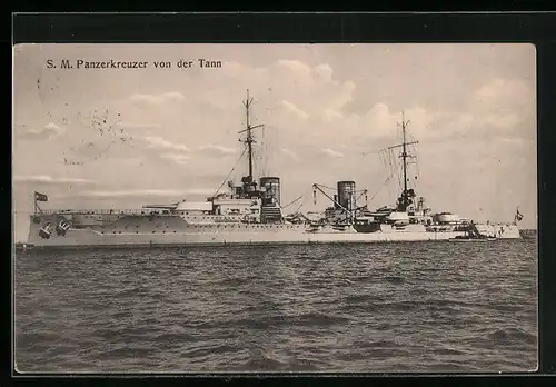 AK S. M. Panzerkreuzer von der Tann vor der Küste