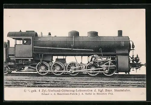 AK Güterzug-Lokomotive der Kgl. Bayr. Staatsbahn