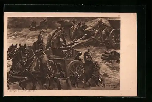 Künstler-AK Anton Hoffmann - München: Schwere Artillerie