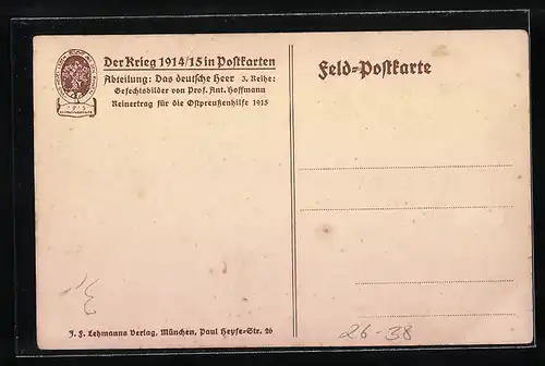 Künstler-AK Anton Hoffmann - München: Das deutsche Heer, Reiterei im Fussgefecht, Der Krieg 1914-15