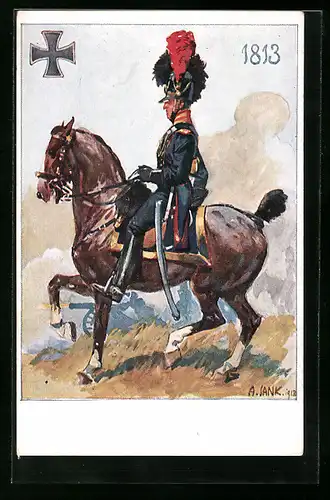 Künstler-AK Angelo Jank: Bayerische Artillerie 1813