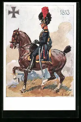 Künstler-AK Angelo Jank: Bayerische Artillerie 1813