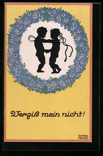 Künstler-AK Dora Heckel: Vergiss mein nicht!