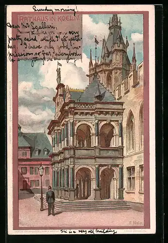 Künstler-AK Franz Hein: Koeln, Rathaus