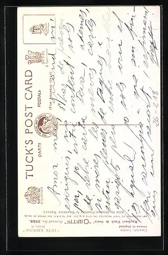 Künstler-AK Beatrice Mallet: Mädchen schreibt einen Liebesbrief