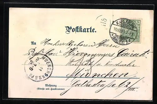 Künstler-AK Carl Münch: Karlsruhe, Hoftheater