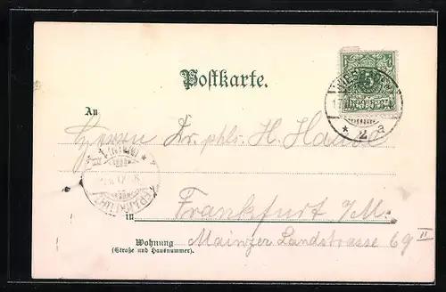 Künstler-AK Carl Münch: Wiesbaden, Partie am Opernhaus