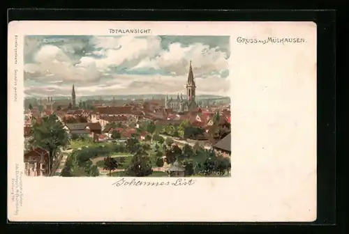 Lithographie Mulhouse, Vue Générale