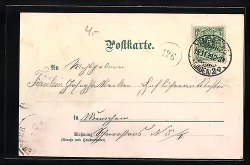 Künstler-AK Carl Münch: Karlsruhe, Hoftheater