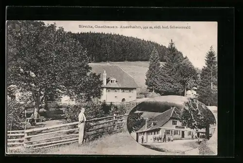 AK Sirnitz / Süd. bad. Schwarzwald, Gasthaus zum Auerhahn, Ortspartie
