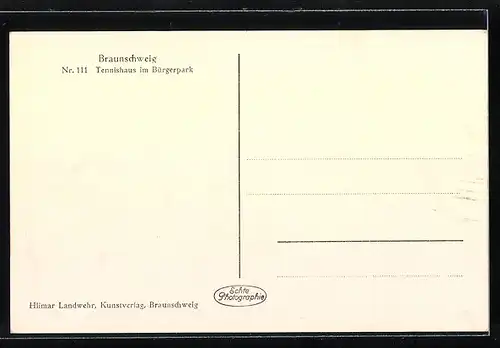 AK Braunschweig, Tennishaus im Bürgerpark