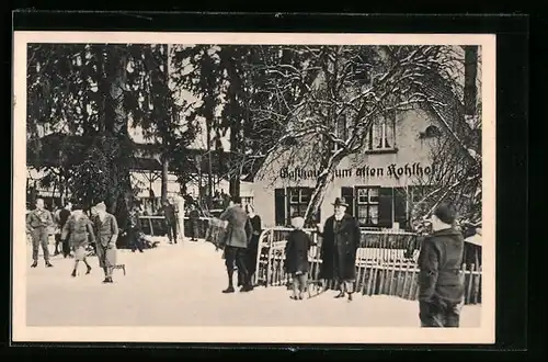 AK Heidelberg, Gasthaus zum alten Kohlhof im Winter