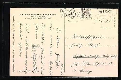 AK Grunewald, Forsthaus Paulsborn