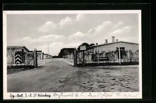 AK Nürnberg, Kaserne Erg.-Batl. I.-R. 21, Baracken