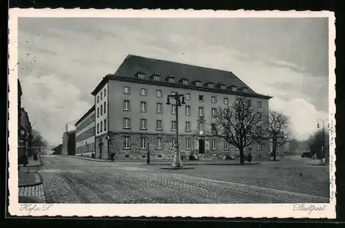 AK Hof a. S., Blick auf die Stadtpost