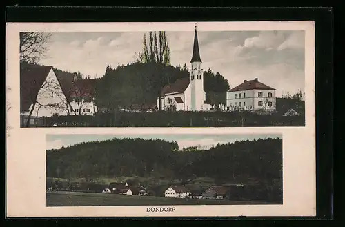 AK Dondorf, Ortsansicht mit Kirche