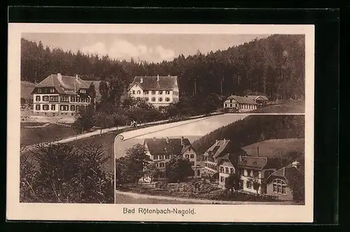 AK Bad Rötenbach-Nagold, Ortsansicht mit Strassenpartie