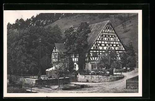 AK Hirschbach, Gasthaus zum Goldenen Hirschen