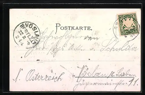 Lithographie Grossgmain /Reichenhall, Ortsansicht mit Kirche