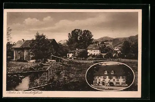 AK Grossholzleute /Württbg., Am Fusse des schwarzen Grat, Gasthof z. Adler