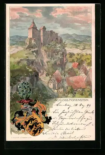 Künstler-AK Kirchensittenbach, Schloss Hohenstein, Wappen