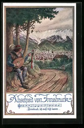 AK Deutscher Schulverein Nr. 942: Abschied von Innsbruck