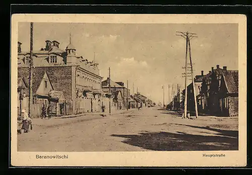 AK Baranowitschi, Blick in die Hauptstrasse