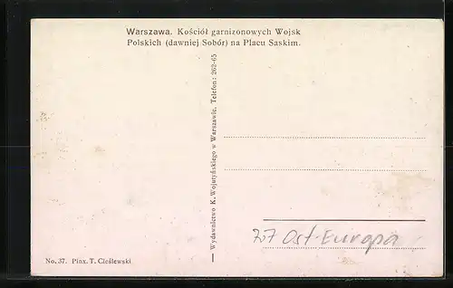 Künstler-AK Warschau-Warszawa, Cerkiew na Placu Saskim