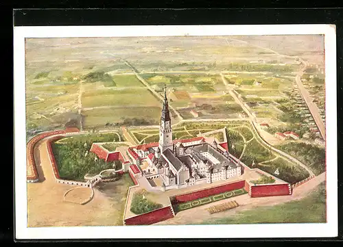 AK Tschenstochau, Kloster aus der Vogelschau