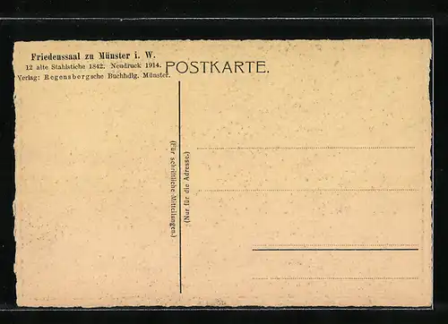 Künstler-AK Münster i. W., Friedenssaal