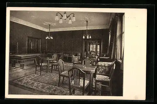 AK Garmisch-Partenkirchen /Bayr. Hochgebirge, Hotel Riessersee, Herrenzimmer, Teilansicht