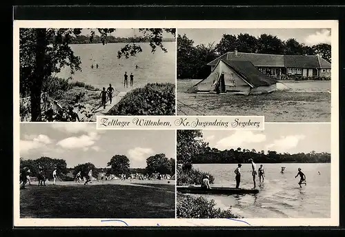 AK Wittenborn, Zeltlager des Kr. Jugendring Segeberg, Badestelle, Ortspartie