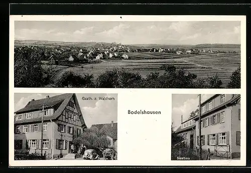 AK Bodelshausen, Gasthaus z. Waldhorn, Saalbau