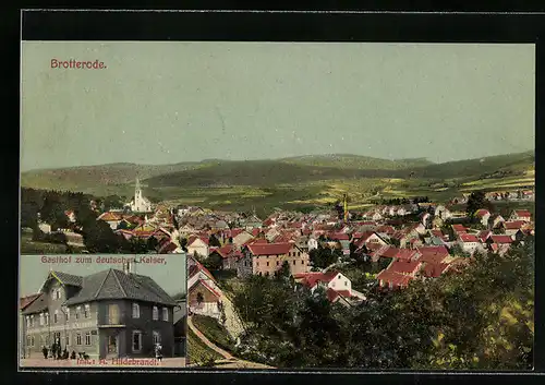 AK Brotterode, Gasthof zum deutschen Kaiser, Panorama