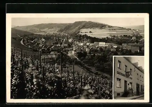 AK Dhron a. d. Mosel, Panorama und Gasthaus Zur Post