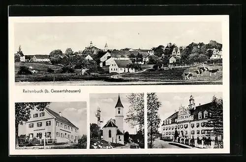 AK Reitenbuch b. Gessertshausen, Gasthaus Spengler, Kirche und Josefsheim