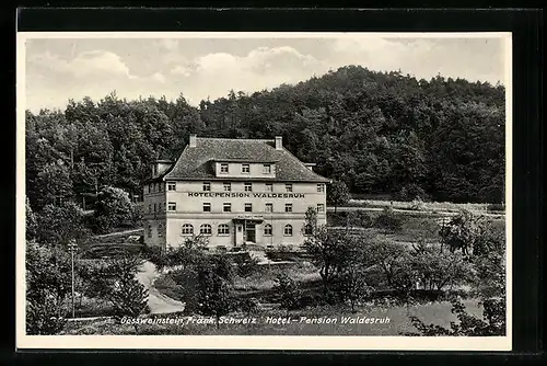 AK Gössweinstein /Fränk. Schweiz, Hotel-Pension Waldesruh, Bes. Georg u. Christine Helldörfer