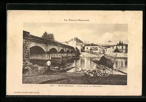 AK Montréjeau, Pont sur la Garonne
